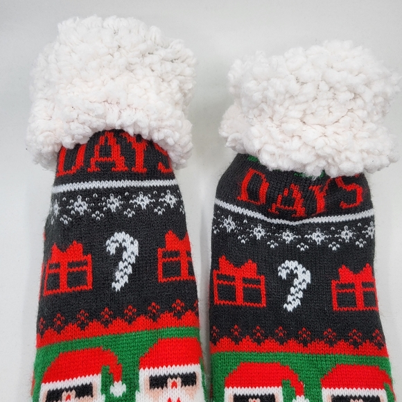 Holiday Santa Slipper Socks- Like New! - Picture 3 of 4